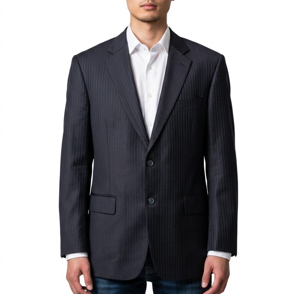 Ermenegildo Zegna Trofeo Wool Blazer Men’s Tailored Pinstripe Sport Coat Luxury